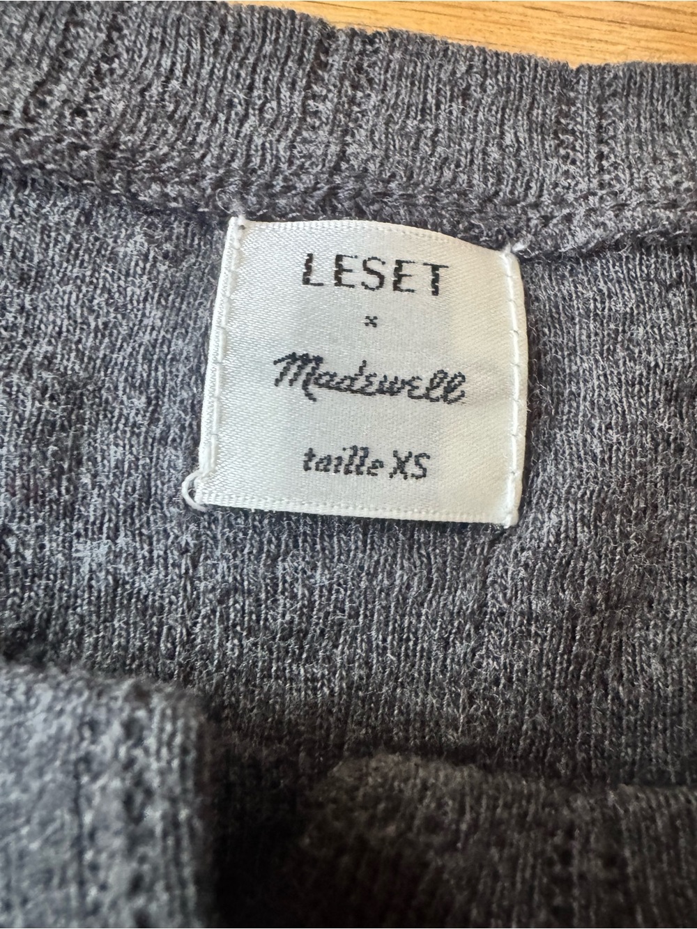 Leset x Madewell Gray Ribbed Button Down Top Long Sleeve Cotton Cardigan - Picture 3 of 7